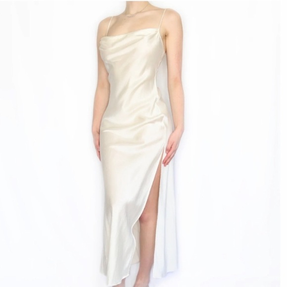 Vintage 100% Silk Y2K 90’s Slip Dress Medium Silk Dress - Picture 7 of 8